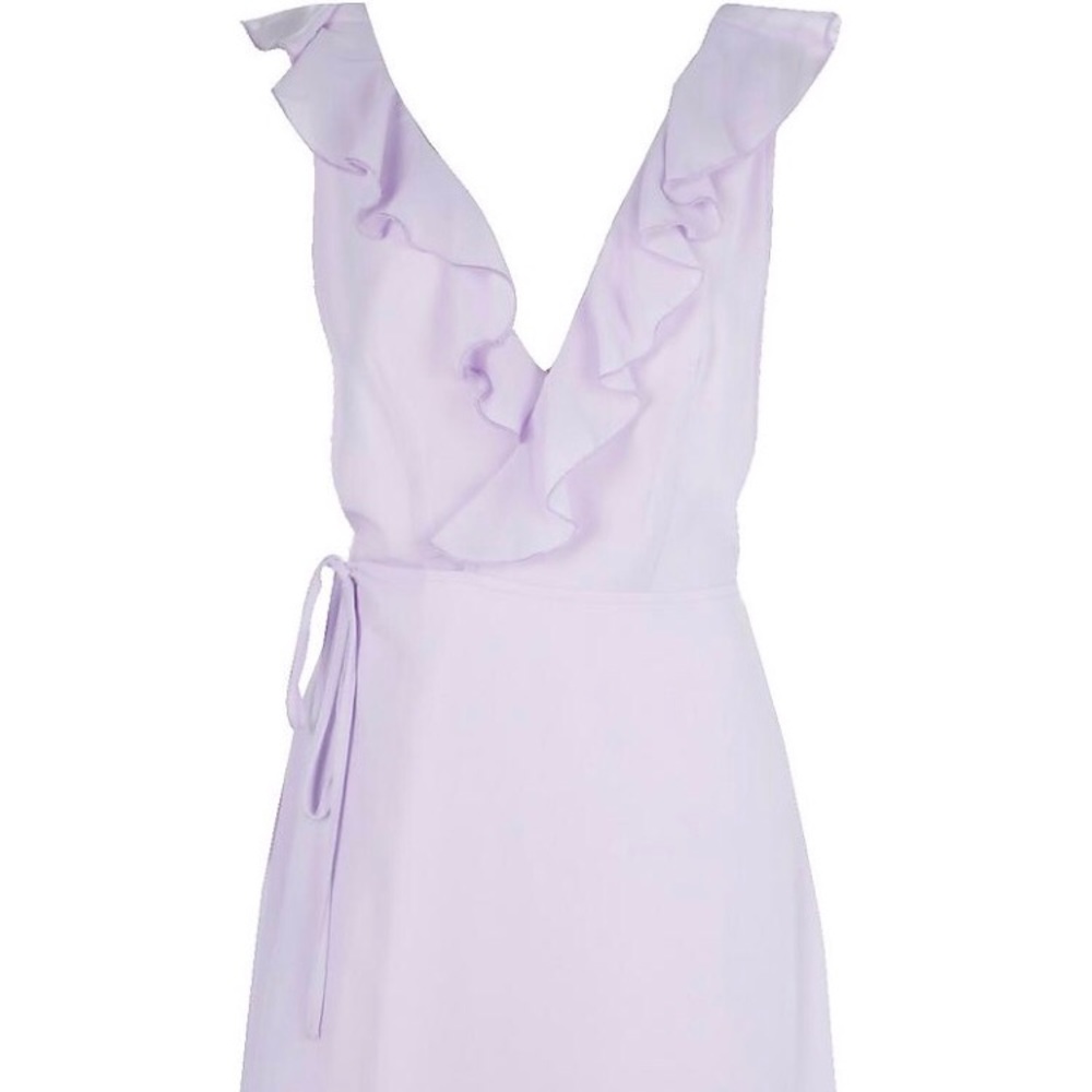 1 LEFT! NWT lilac ruffle wrap chiffon dress gown - Picture 2 of 6
